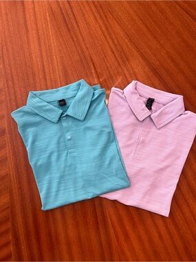 Zella Kids Polo Duo in Teal & Light Pink